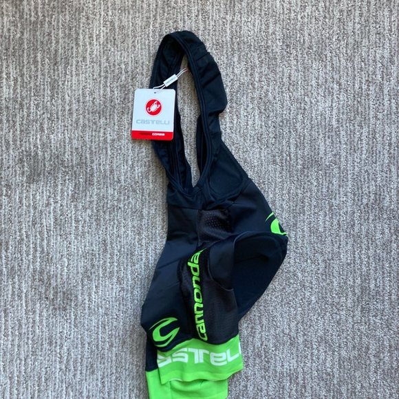 New Men's XS Castelli Inferno Bib Padded Cycling Shorts Cannondale Black - Picture 4 of 4